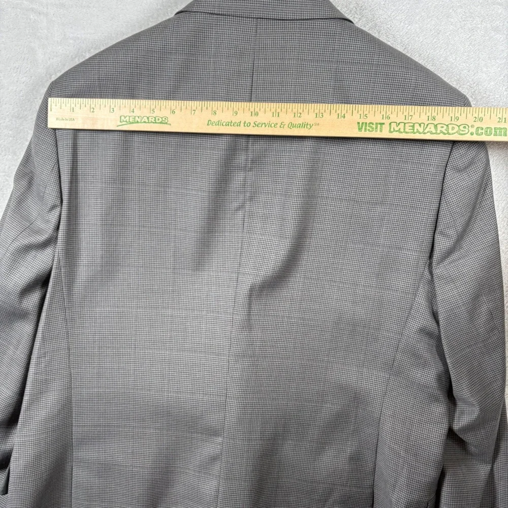 Stafford‎ Men 48L Gray Houndstooth Ecomode CoolMax Wool Suit Coat Jacket Classic